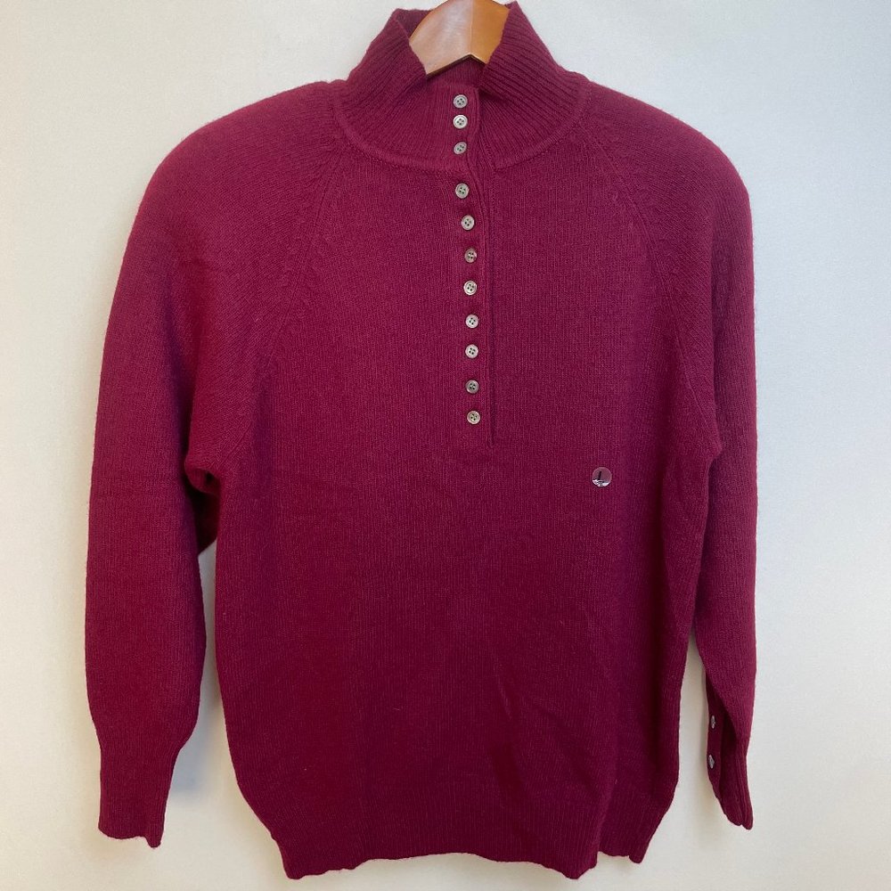 Vintage Casual Corner Womens Lambswool Blend Sweater Size L Red Turtleneck